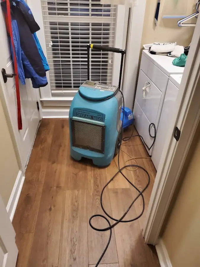 Commercial dehumidifier deployed for Flood Damage Cleanup in Le Roy