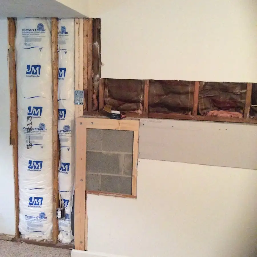 Wall insulation replacement during Contents Cleaning & Restoration in Le Roy
